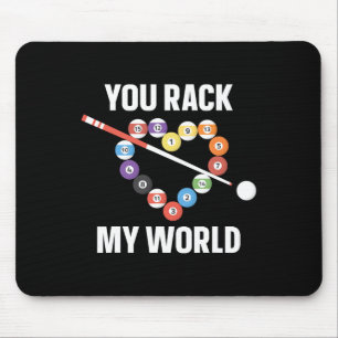 Tapis De Souris Joueur Billard Ball Pun Coeur Valentines Da
