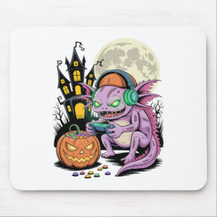 Tapis De Souris Joueur de Axolotl Zombie Halloween Château Hanté V