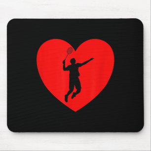 Tapis De Souris Joueur de badminton cœur drôle badminton pour homm