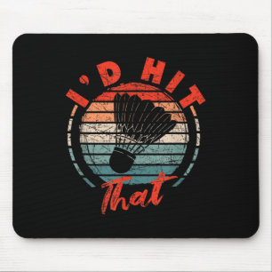 Tapis De Souris Joueur de badminton drôle Cool Vintage Shuttle Id