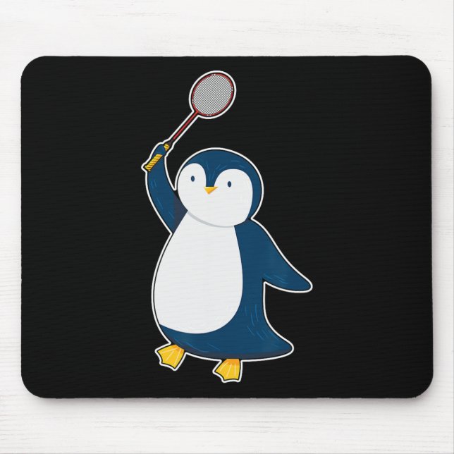 Tapis De Souris Joueur De Badminton Et Navette Penguin (Devant)