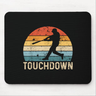 Tapis De Souris Joueur de baseball vintage Touchdown Batteur Drôle