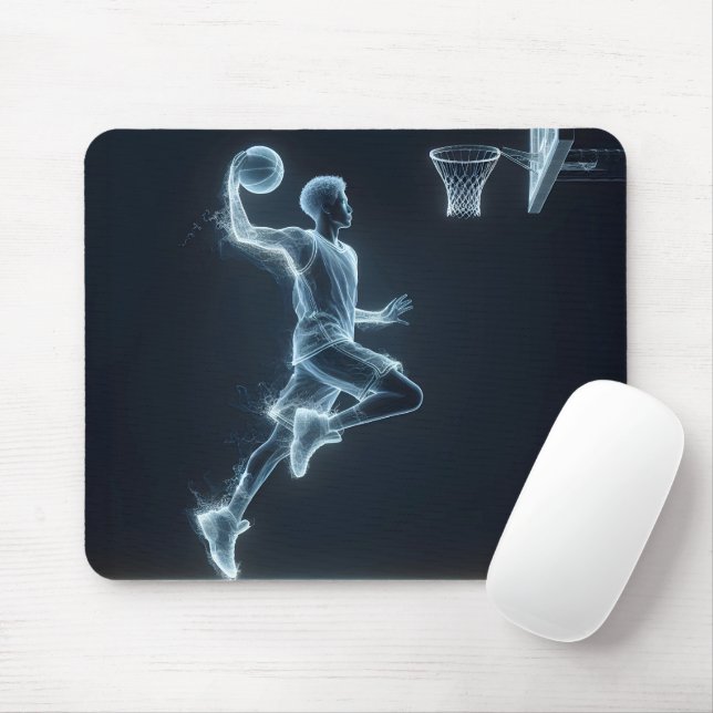 Tapis De Souris Joueur de basket-ball néon (Avec souris)