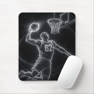 Tapis De Souris Joueur de basket-ball néon numéro 67