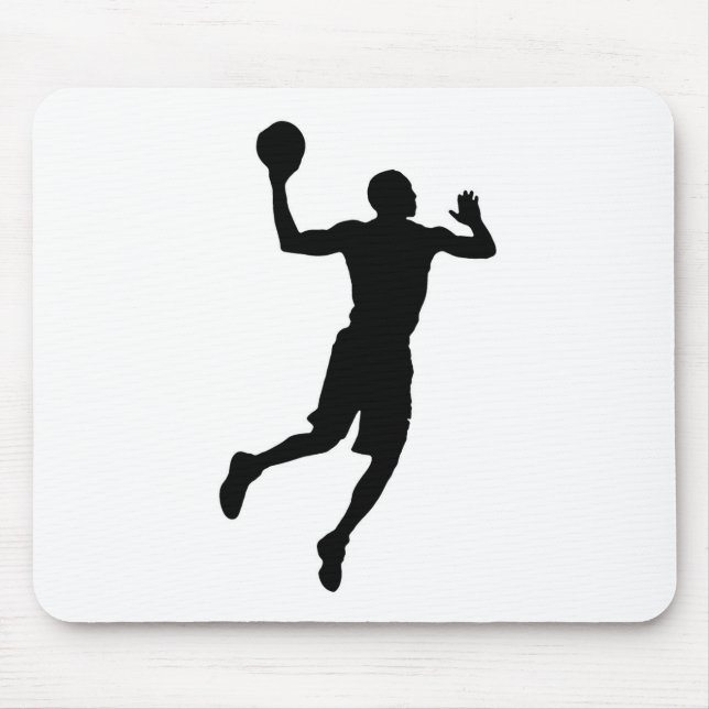 Tapis De Souris Joueur de basket-ball Pop Art Silhouette (Devant)
