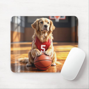 Tapis De Souris Joueur de basket-ball Retriever doré
