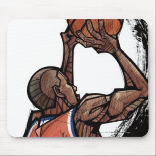 Tapis De Souris Joueur de basket tenant la boule
