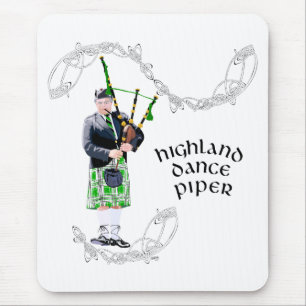 Tapis De Souris Joueur de cornemuse en kilt vert