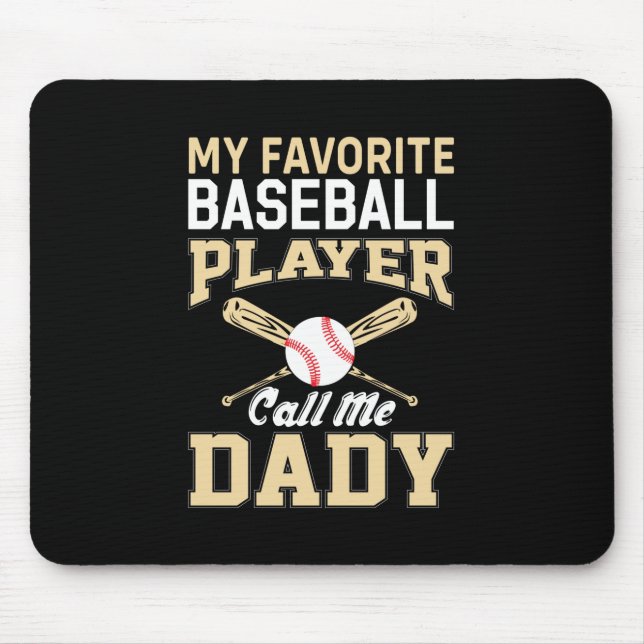 Tapis De Souris Joueur de fête des pères de baseball Appelez-moi p (Devant)