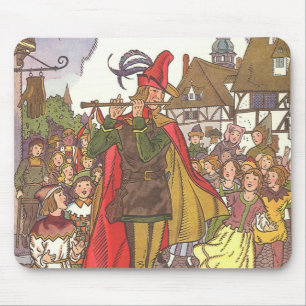 Tapis De Souris Joueur de flûte de Hamelin de conte de fées vintag