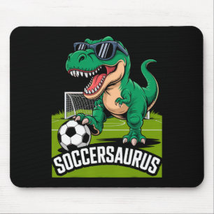 Tapis De Souris Joueur de foot Gardien de but Soccersaurus Dinosau