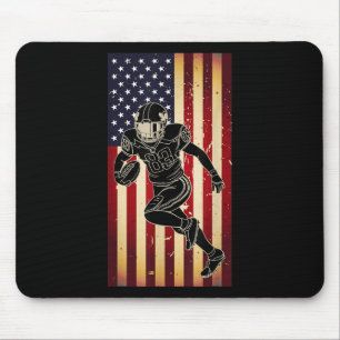 Tapis De Souris Joueur de football américain Drapeau États-Unis Fi