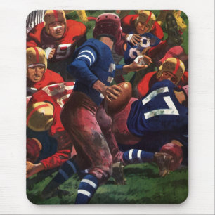 Tapis De Souris Joueur de football vintage quarterback dans un mat