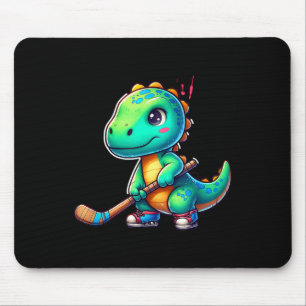 Tapis De Souris Joueur de hockey sur gazon dinosaure drôle Équipe 