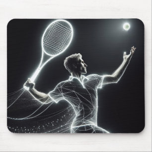 Tapis De Souris Joueur de tennis néon dynamique