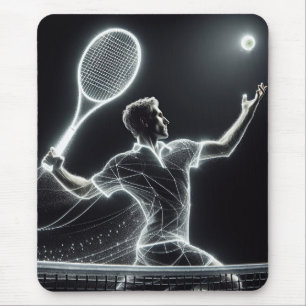 Tapis De Souris Joueur de tennis néon dynamique