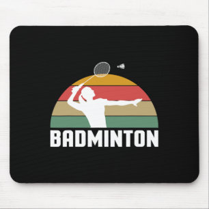 Tapis De Souris Joueur de Volant de badminton rétro vintage