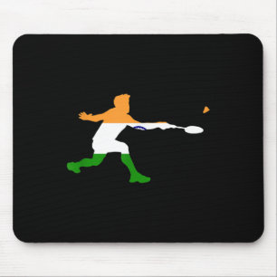 Tapis De Souris Joueur du Badminton Indian Flag Racquet Shutt Men