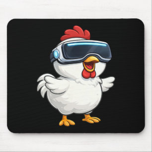 Tapis De Souris Joueur Vr De Poulet De Dessin Animé Mignon