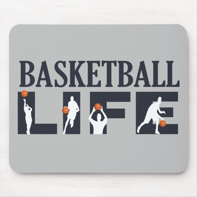 Tapis De Souris Joueurs de basket-ball avec boule orange (Devant)