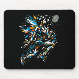 Tapis De Souris Joueuse de badminton en art polygonal volant Femme
