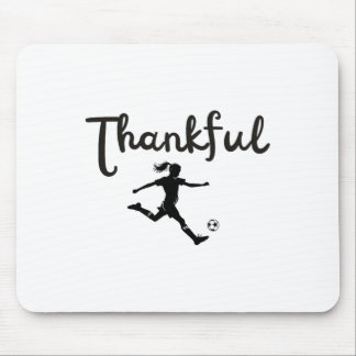 Tapis De Souris Joueuse de football reconnaissante fille Thanksgiv