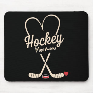 Tapis De Souris Joueuse de hockey Meemaw cœur