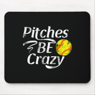 Tapis De Souris Joueuse de softball lance être fou drôle Softball