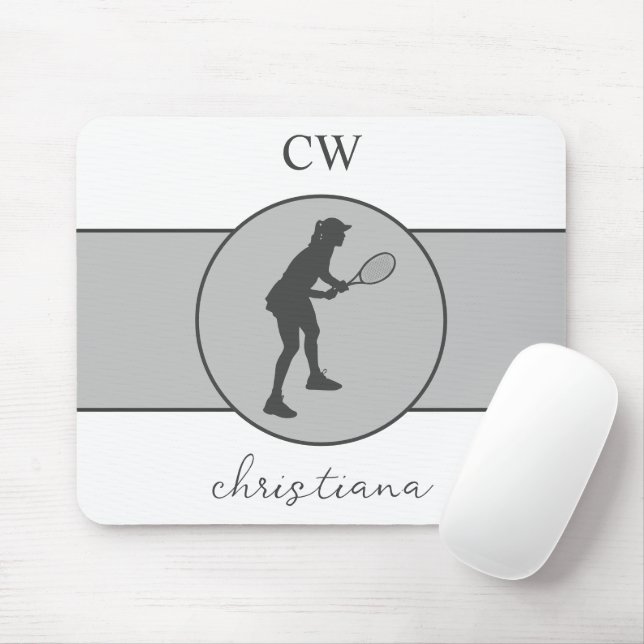 Tapis De Souris Joueuse de tennis personnalisée Tennis Girl Cadeau (Avec souris)