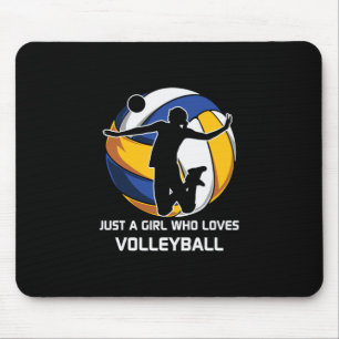 Tapis De Souris Joueuse De Volley-ball Juste Une Fille Qui Aime Le