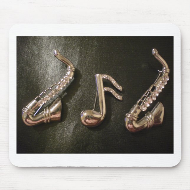 Tapis De Souris Jouez une note musicale sur ce Saxaphone (Devant)
