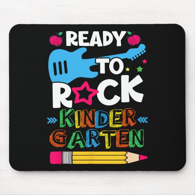 Tapis De Souris Jour De La Maternelle Prêt À Rock Maternelle (Devant)