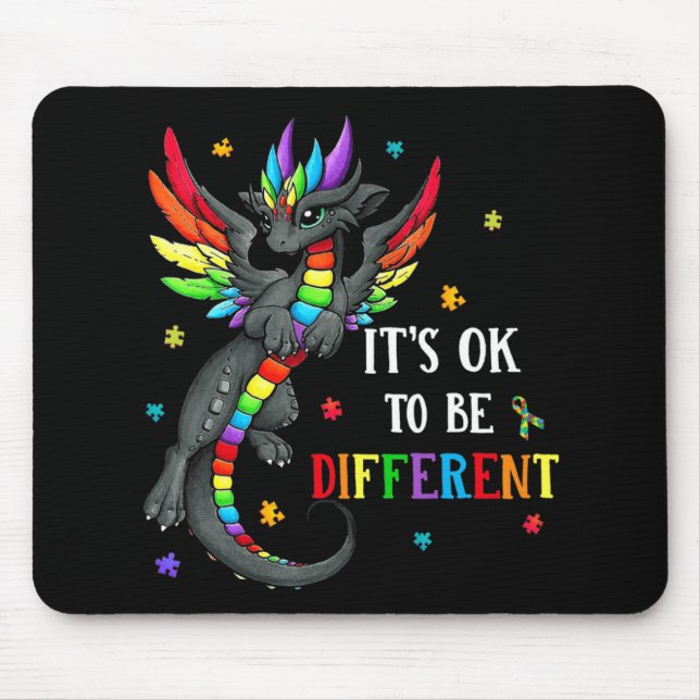 Tapis De Souris Jour de la sensibilisation sur l'autisme Dragon Do (Devant)
