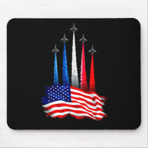 Tapis De Souris Jour de l'Indépendance Drapeau Américain Avions à