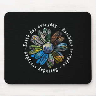 Tapis De Souris Jour des terres amusant Partout Tournesol Terre An