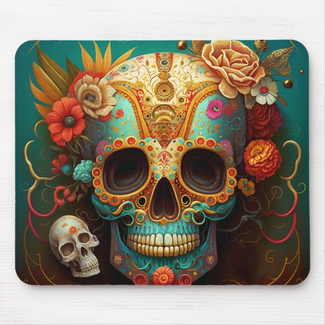 Tapis De Souris Jour Du Crâne Sucre Des Morts (Devant)
