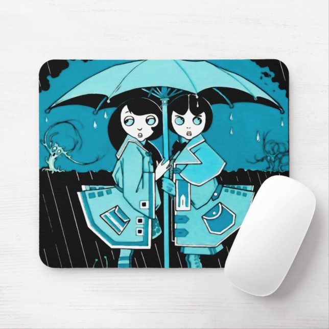 Tapis De Souris Jour pluvieux dans le bleu (Avec souris)