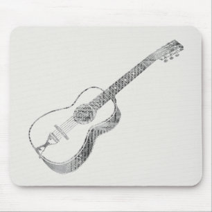 Tapis De Souris Journal de guitare acoustique Style de papier text