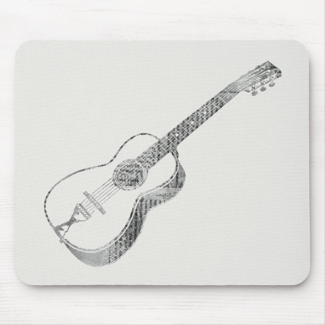 Tapis De Souris Journal de guitare acoustique Style de papier text (Devant)