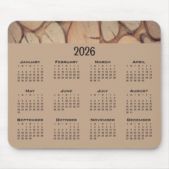 Tapis De Souris Journaux des arbres bruns (Devant)