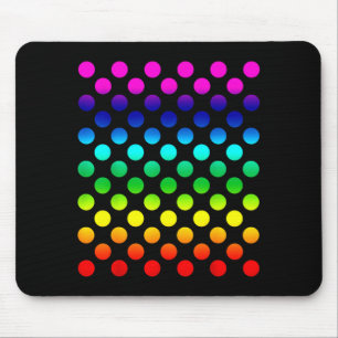 Tapis De Souris Journée des points pois de couleur arc-en-ciel Mig