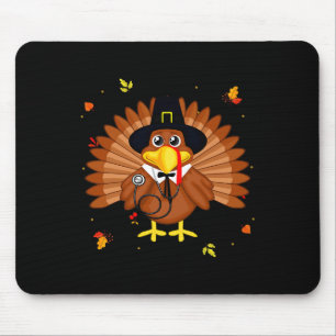 Tapis De Souris Joyeuse Action de grâce Infirmière de la dinde de