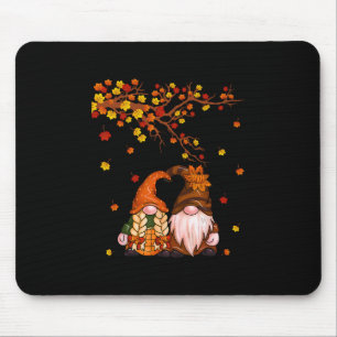 Tapis De Souris Joyeuse Chute à Tous Gnome Citrouille Feuilles d'A