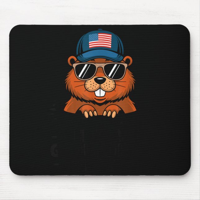Tapis De Souris Joyeuse fête amusante de la marmotte  (Devant)