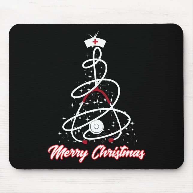 Tapis De Souris Joyeuse infirmière de Noël Chemise Yuletide Pratic (Devant)