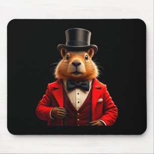 Tapis De Souris Joyeuse journée de la marmotte 2025 Chapeau de gen
