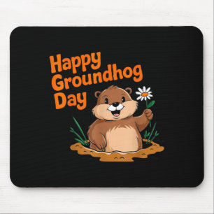 Tapis De Souris Joyeuse journée de la marmotte 2025 famille amusan