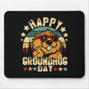 Tapis De Souris Joyeuse journée de la marmotte Funny Groundhog Cél