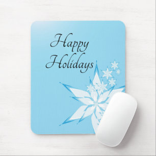 Tapis De Souris Joyeuses fêtes avec l'art du flocon de neige