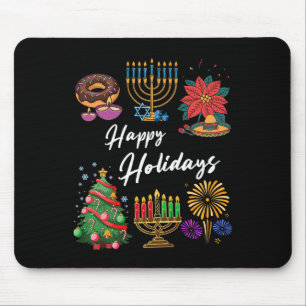 Tapis De Souris Joyeuses fêtes Hanoukka Feliz Navidad Christmas Kw